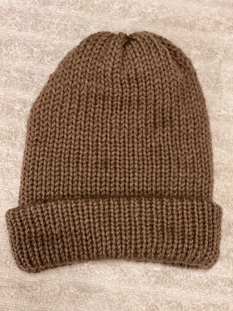 Handmade Adult Extra Warm Solid Colored Beanie Brown