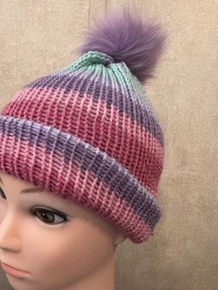 Adult Super warm handmade Knit Pastel Winter Hat