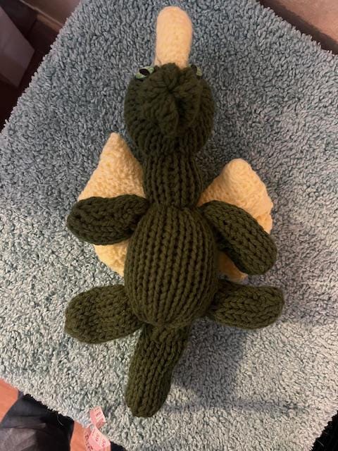 Handmade Knitted Green-eyed Mini Dragon