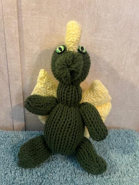 Handmade Knitted Green-eyed Mini Dragon