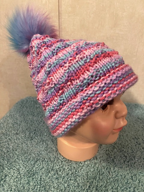 Handmade Loom-Knit Beanie – Perfect for Kids, Teens & Small Adults