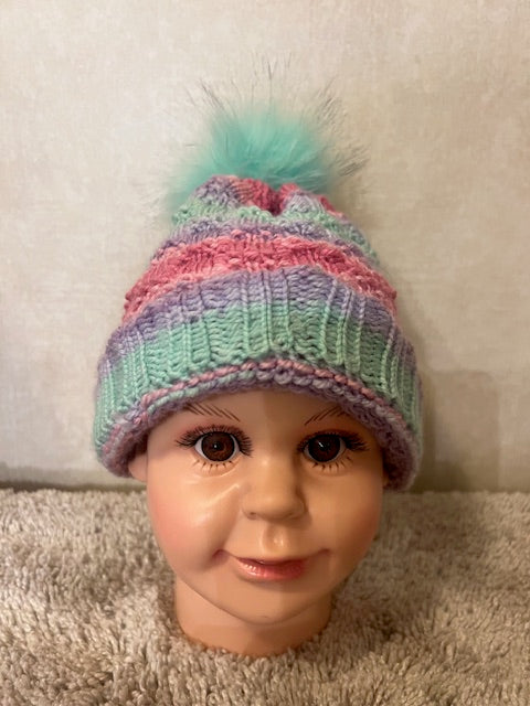 Handmade Soft & Stretchy Pastel Hat – Perfect for Kids & Small Adults