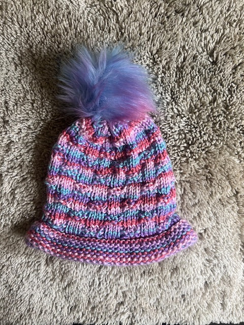 Handmade Loom-Knit Beanie – Perfect for Kids, Teens & Small Adults